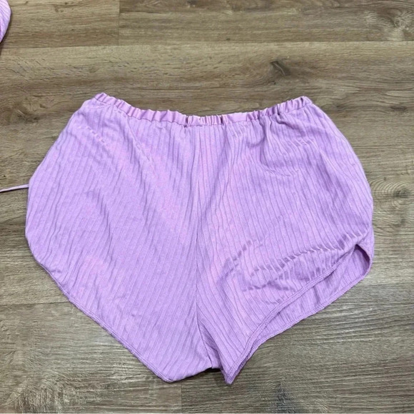 Fluer Du Mal Ribbed-Knit‎ Pajama Shorts Rose Quartz - Picture 3 of 4